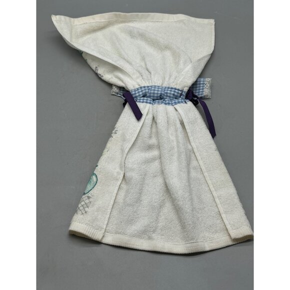 Decorative Kitchen Hand Towel Dress With Floral Print & Gingham Top white READ - Picture 3 of 9